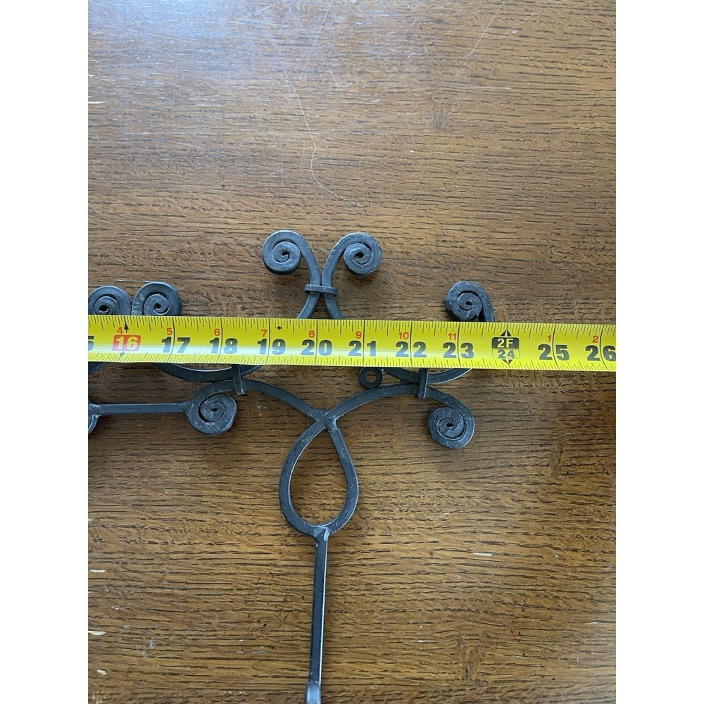 Iron Rod Wall Hanging Coat Rack 3 Hook Whimsical Boho - Picture 7 of 8